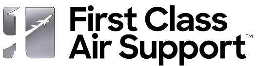 FirstClassAirLogos-FlushLeft_First Class Air Support_SM_MetallicSilver_Black 1