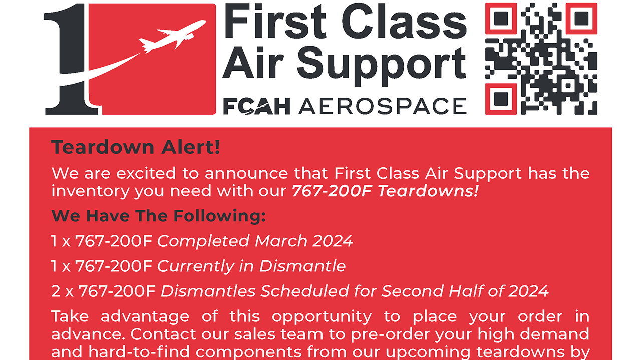 First Class Air Support Teardown Alert Flyer